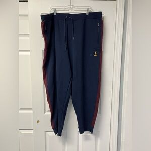Polo by Ralph Lauren Men's Blue Joggers with Red Accents